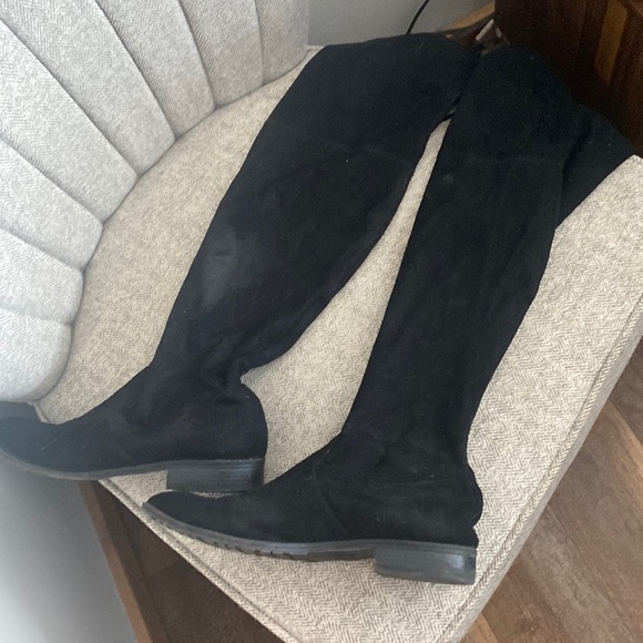 Knee high pull up suede style boots - Picture 1 of 4